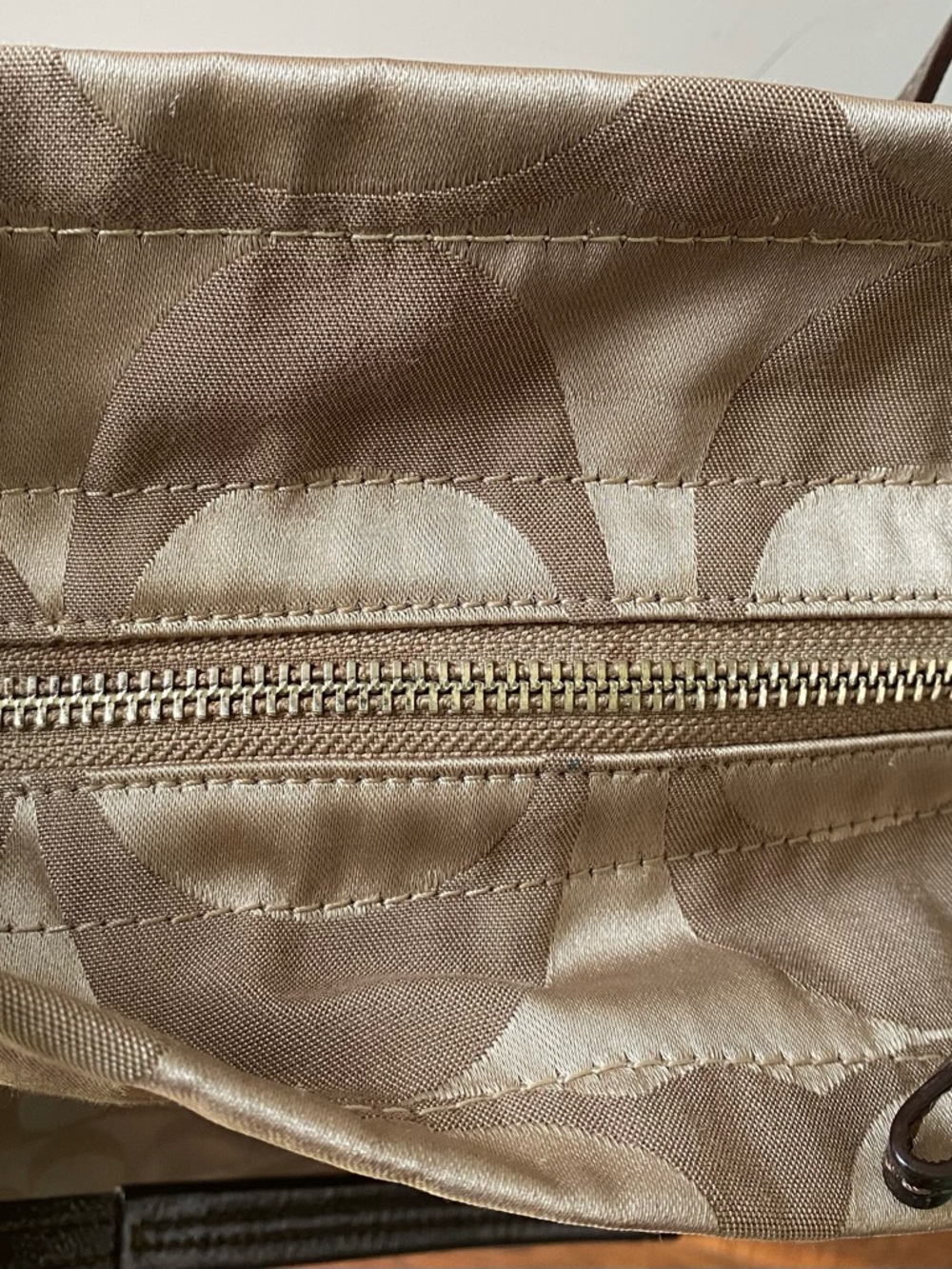 Coach Tote Bag in Khaki and Chestnut Signature Canvas - Picture 2 of 3